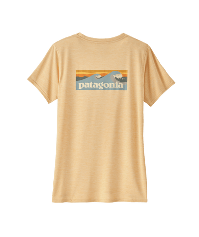 Patagonia Capilene Cool Daily Graphic Shirt for Women Boardshort Logo: Sandy Melon X-Dye