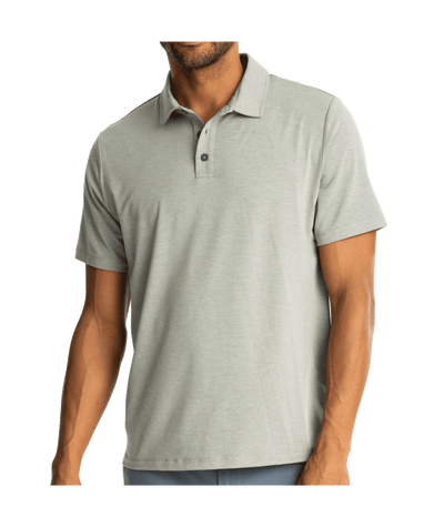 Free Fly Apparel Bamboo Flex Polo II for Men Heather Agave Green #color_heather-agave-green