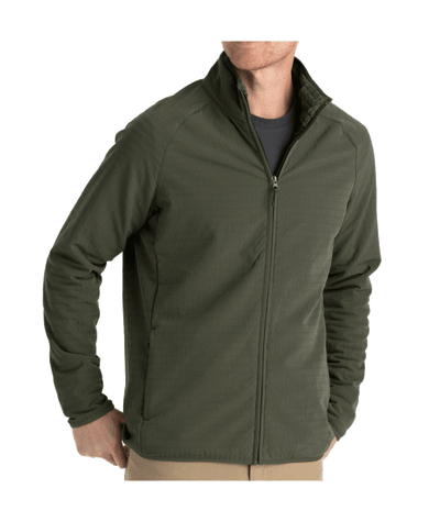 Free Fly Apparel Gridback Fleece Jacket for Men Dark Olive
