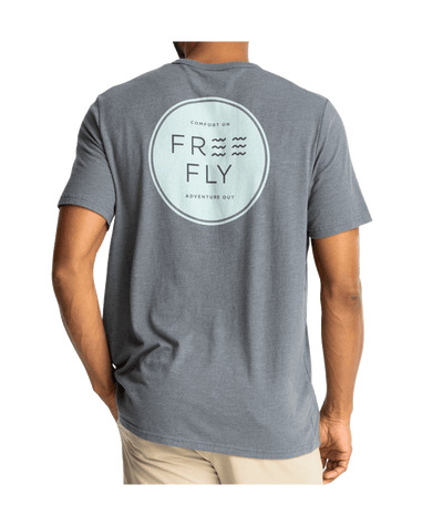 Free Fly Apparel Comfort On Pocket Tee for Men Heather Storm Cloud