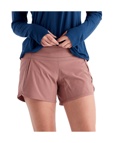 Free Fly Apparel Bamboo Lined Breeze Short for Women- 4" (Past Season) Light Sangria