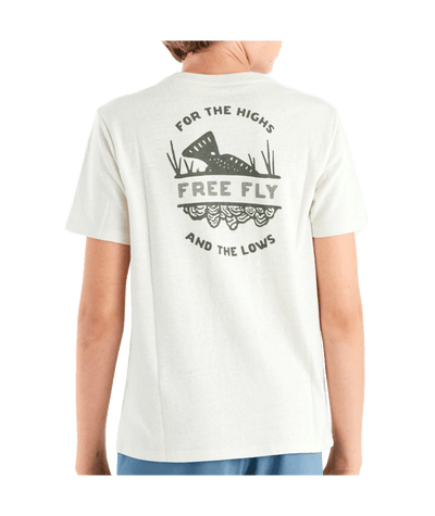 Free Fly Apparel Highs and Lows Tee for Youth Heather Oyster