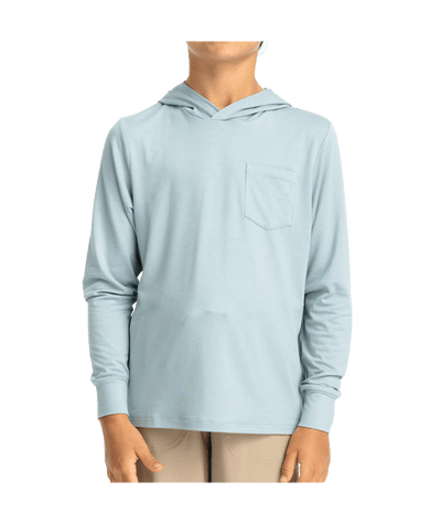 Free Fly Apparel Bamboo Shade Hoodie for Youth Ocean Mist #color_ocean-mist