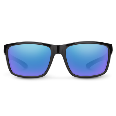 Suncloud Optics Mayor Sunglasses Black + Polarized Blue Mirror Lens