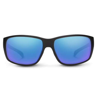 Suncloud Optics Milestone Sunglasses Matte Black + Polarized Blue Mirror Lens
