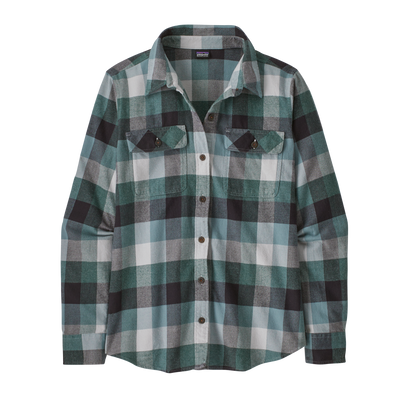 Patagonia Long Sleeved Organic Cotton Midweight Fjord Flannel Shirt for Women Guides: Nouveau Green