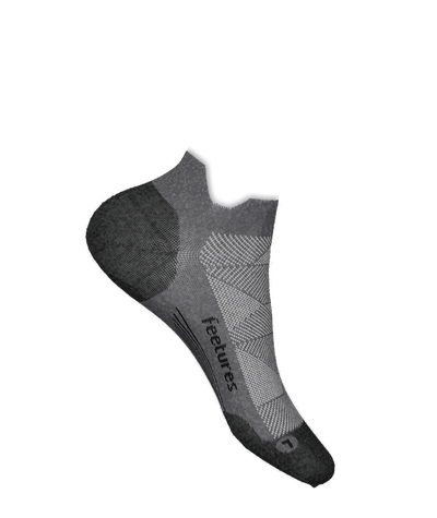 Feetures Elite Max Cushion No Show Tab Socks for Women Gray