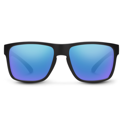 Suncloud Optics Rambler Sunglasses Matte Black + Polarized Blue Mirror Lens