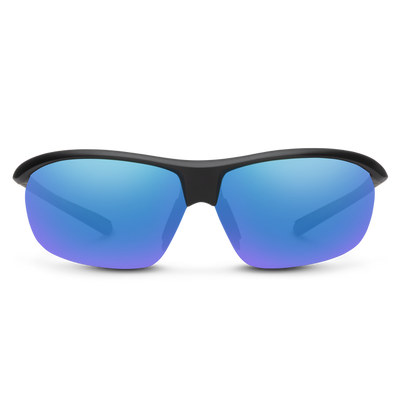 Suncloud Optics Zephyr Sunglasses Matte Black + Polarized Blue Mirror Lens