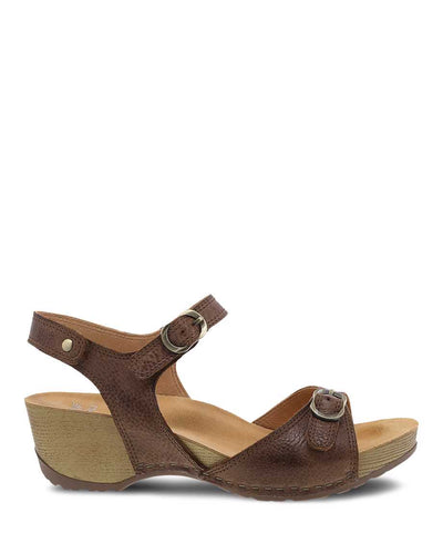 Tricia Sandals for Women- Brown Milled Burnished