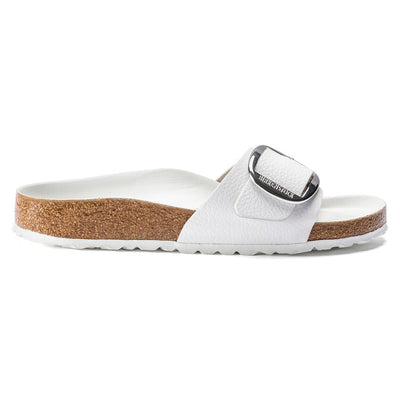 Birkenstock Madrid Big Buckle Leather Sandals for Women White Leather