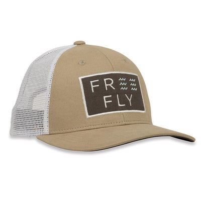 Free Fly Apparel Wave Snapback Trucker Hat for Men Khaki #color_khaki