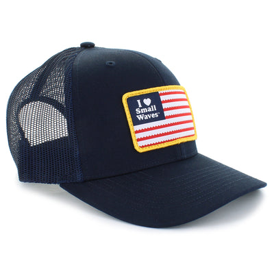 Half-Moon Outfitters I <3 Small Waves Flag Patch Trucker Hat Navy