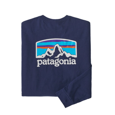 Patagonia Long Sleeved Fitz Roy Horizons Responsibili-Tee for Men (FINAL SALE) Sound Blue