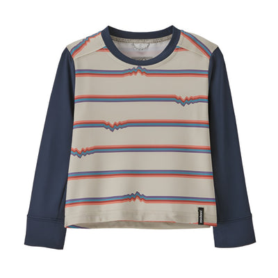 Patagonia Long-Sleeved Capilene Silkweight T-Shirt for Babies (Past Season) Ridge Rise Stripe Repeat Small: Pumice