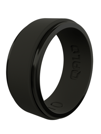Step Edge Silicone Ring for Men Black