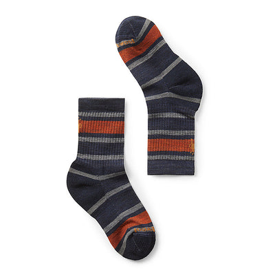 Hike Light Cushion Striped Crew Socks for Kids Deep Navy #color_deep-navy