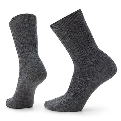 Smartwool Everyday Cable Zero Cushion Crew Socks for Women Medium Gray #color_medium-gray