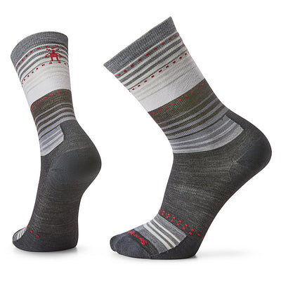 Smartwool Everyday Stitch Stripe Zero Cushion Crew Socks for Women Charcoal #color_charcoal