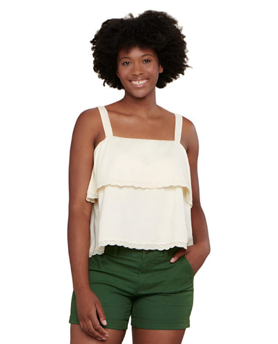 Toad&Co Primo Tiered Eyelette Tank Top for Women (Past Season) Salt
