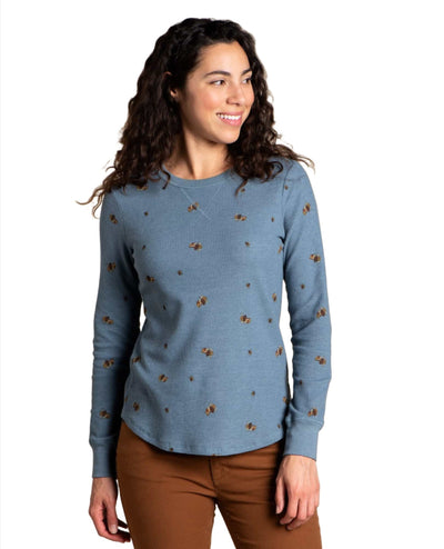 Toad&Co Foothill Long Sleeve Crew for Women North Shore Motif Print