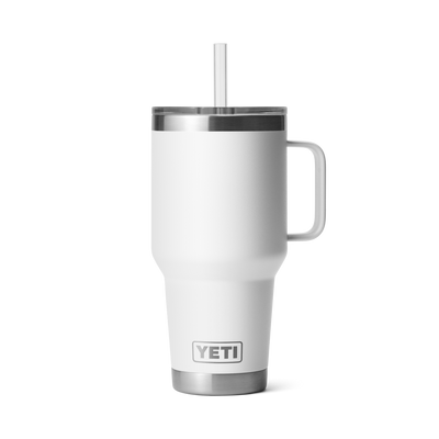 Yeti Rambler 35oz Mug with Straw Lid White