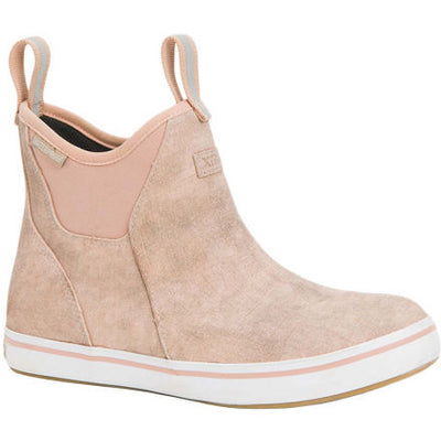 Leather Ankle Deck Boot for Women Pink