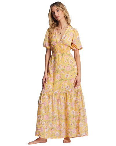 Billabong Spellbound Maxi Dress for Women (Past Season) Golden Peach