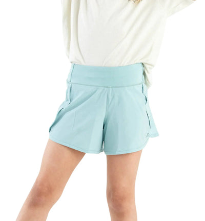 Free Fly Apparel Bamboo Lined Breeze Short for Girls Sea Glass #color_sea-glass