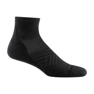 Darn Tough Run Quarter Ultra-Lightweight Running Socks for Men Black #color_black