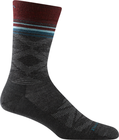 Darn Tough Neo Geo Crew Lightweight Lifestyle Socks for Men Charcoal #color_charcoal