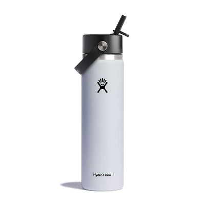 Hydro Flask 24oz Wide Mouth with Flex Straw Cap White